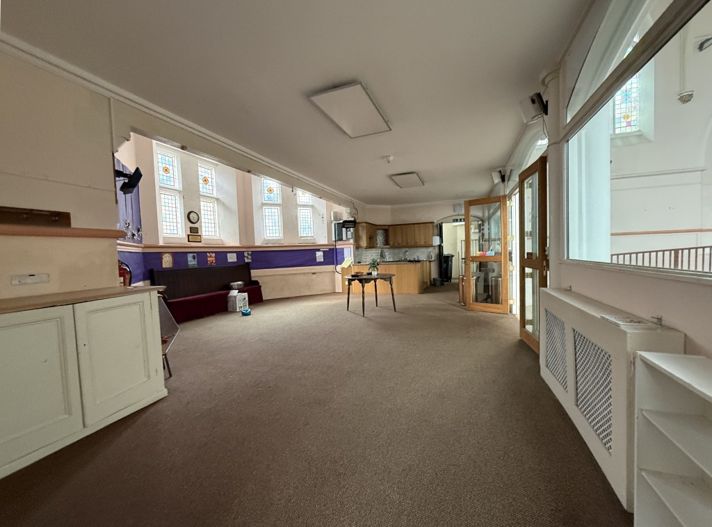 Lot: 14 - FORMER CHURCH - Reception room with kitchen